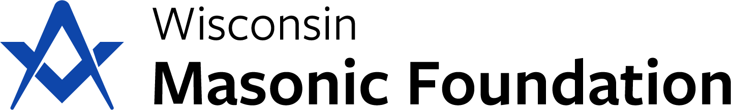 A blue geometric symbol resembling a square and compass, typically associated with Freemasonry, appears to the left of the black text Grand Lodge of Texas.